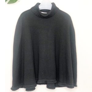 Vintage Black Knit Cape. One size